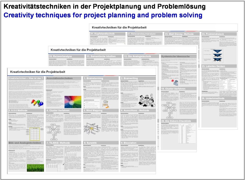 Toolbox for creativity techniques for project planning and problem solving