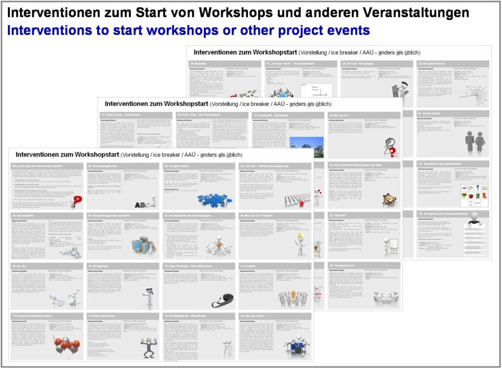 Toolbox for interventions to start workshops or other project events